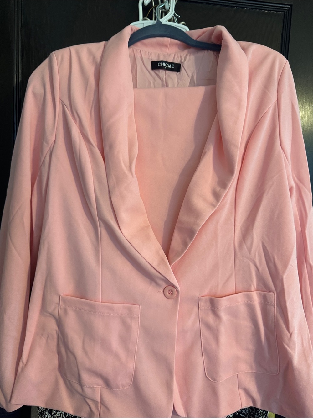 CHICME Pink Shawl-Collar Blazer